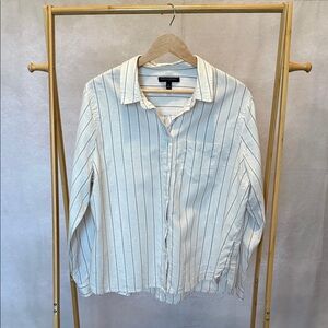Banana Republic Cream Pinstripe Button-Down Shirt